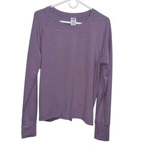 Danskin Now Womens Mauve Long Sleeve Lightweight Top M 8-10 Rayon/Poly Blend